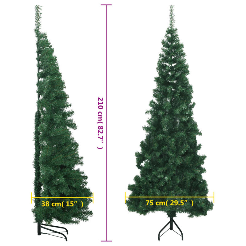 Arbre de Noël artificiel de Noël, 82,7 po x 29,5 po, Vert
