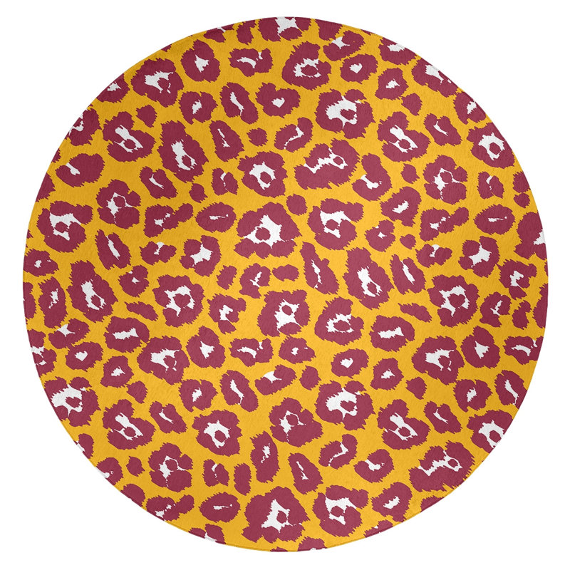 Animal Print Indoor Rug, Round 5'