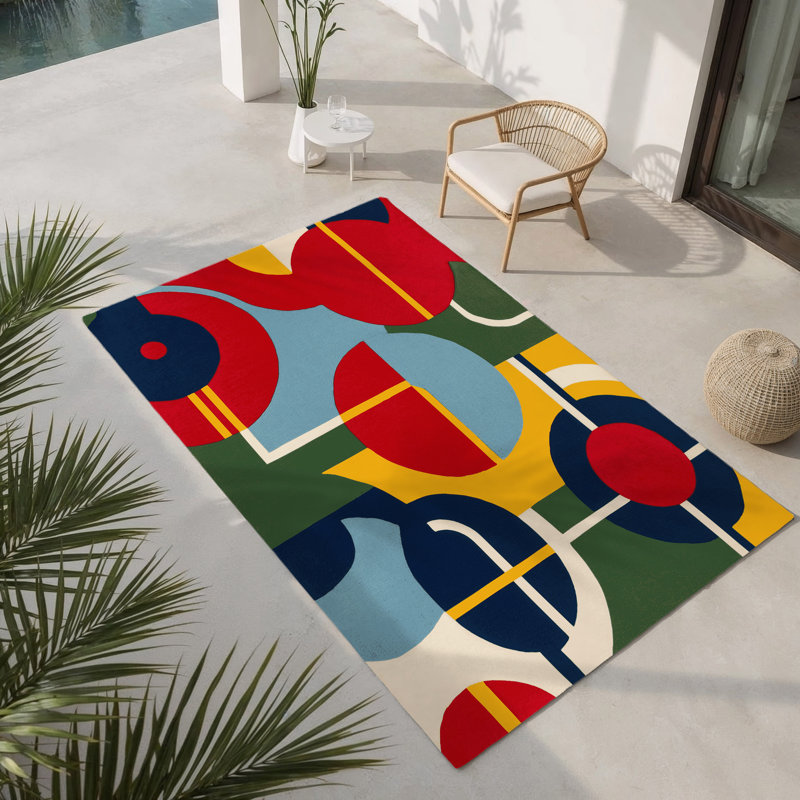 Tapis intérieur et extérieur Jaunty Wobble, Rectangle 9 pi x 12 pi