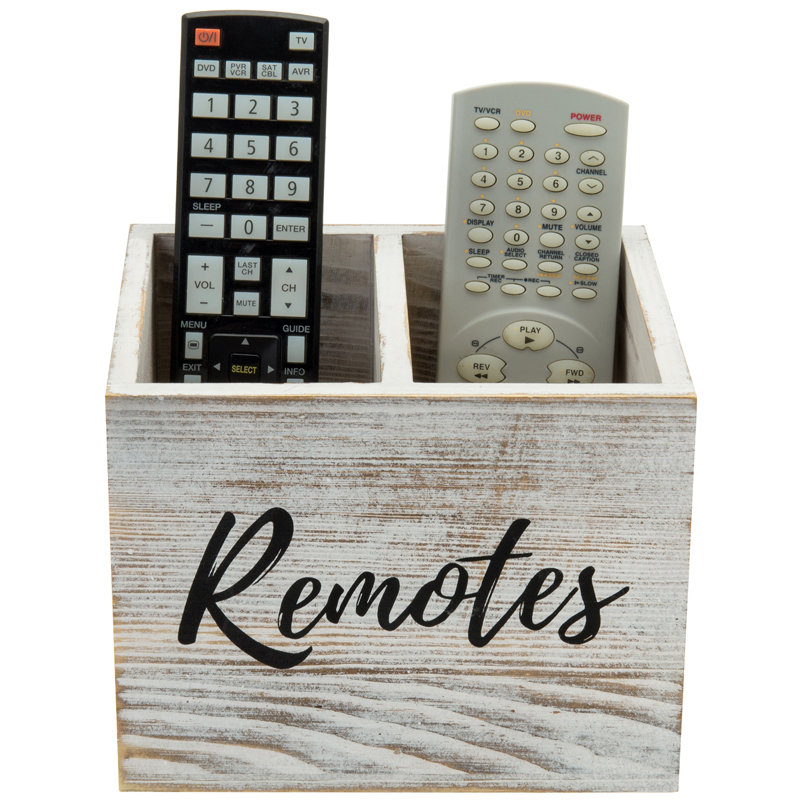Pergande Brown/White Remote Control Holder, Whitewashed