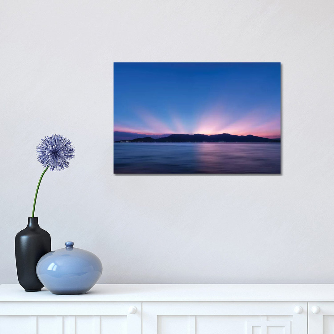 Sunset Over The Sea by Glauco Meneghelli - Wrapped Canvas Print