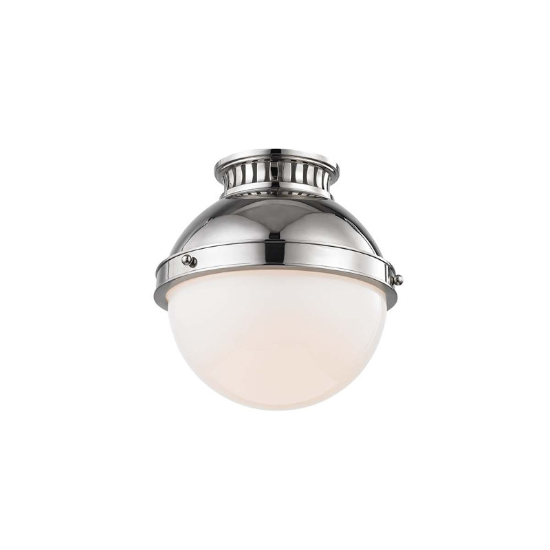 Latham 1 - Light Flush Mount, Aged/Antique Distressed Bronze, 9" H x 9.5" W x 9.5" D