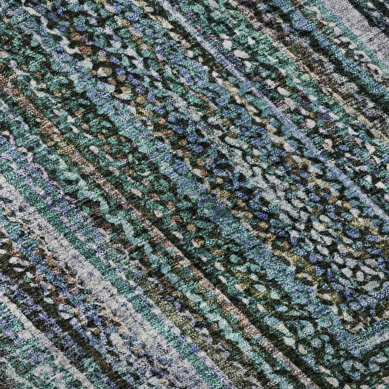 Premium Machine Washable Bucz AMF1725 Geometric Rug, Rectangle 5' x 7'6"