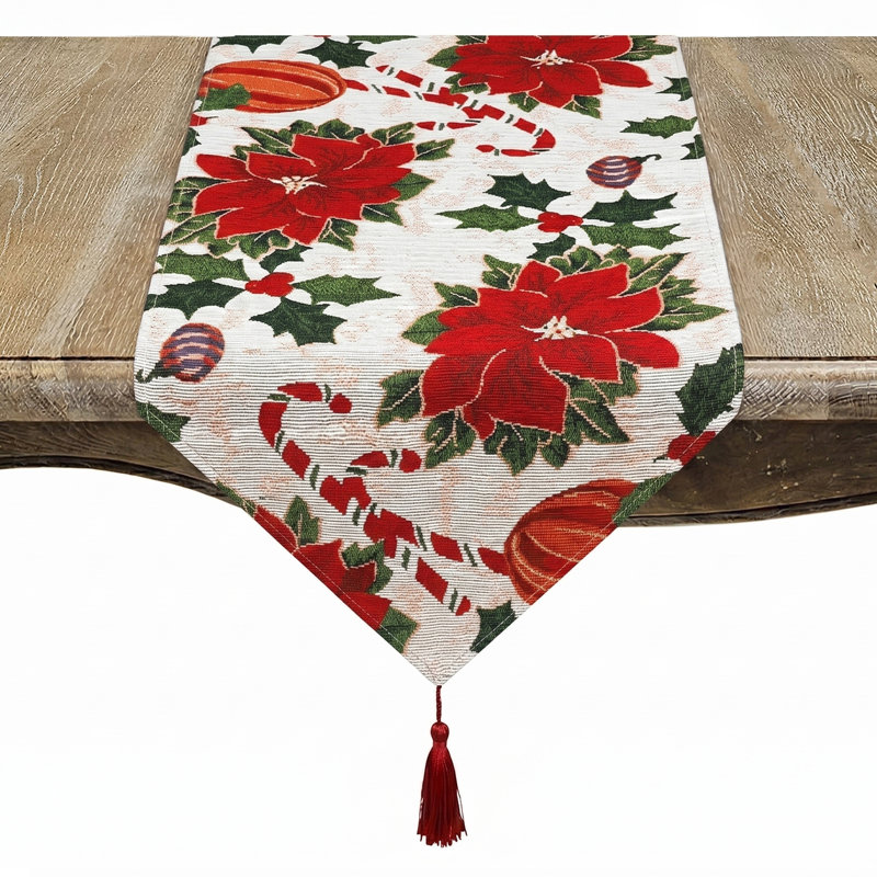 Chemin de table Holiday Poinsettia