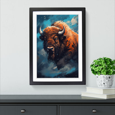 Bison Digital Art - Framed Print