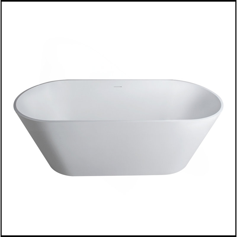 Élégante baignoire autoportante avec un design ergonomique et une finition blanc mat pour les petites et moyennes salles de bain