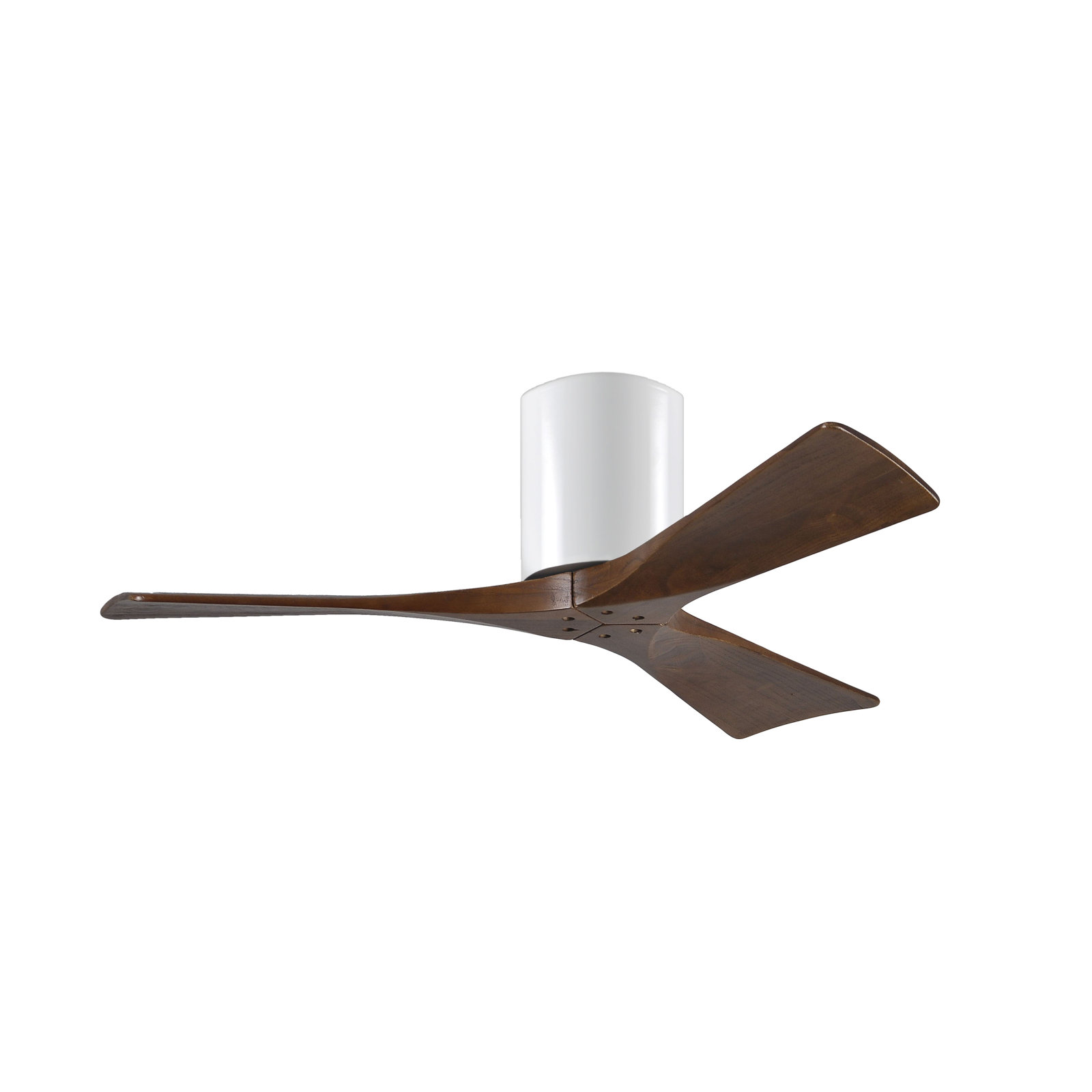 Olivier 3 Blade Ceiling Fan, Gloss White, Walnut Tone, 42"