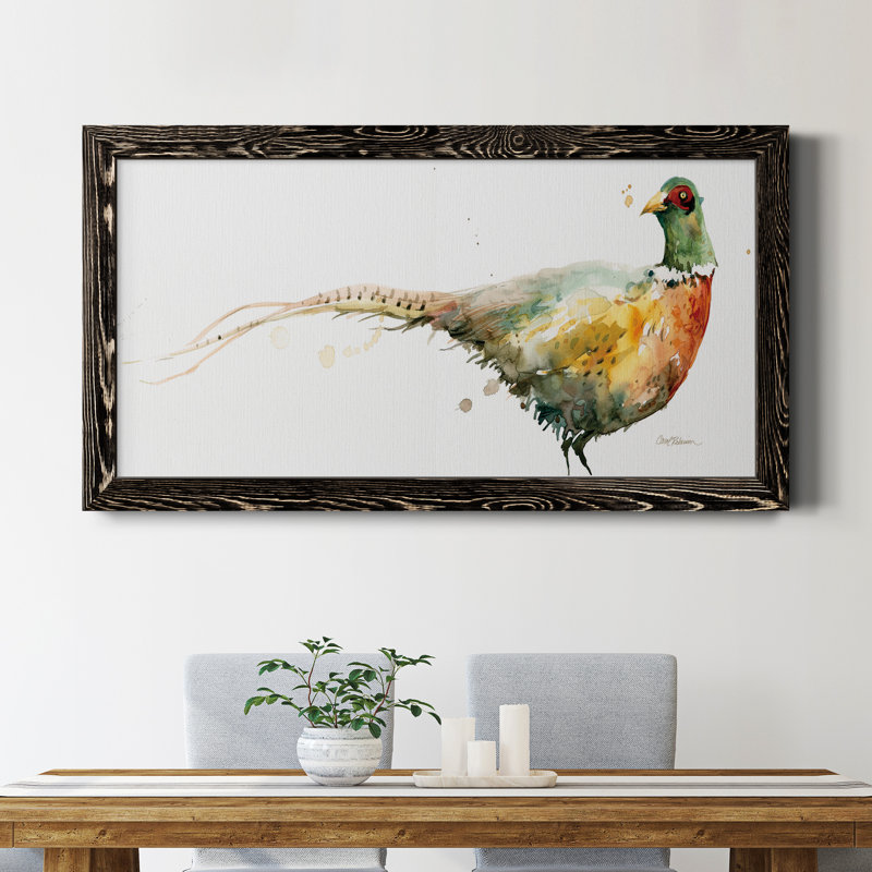 Récolte de faisans - Peinture sur toile encadrée, Noir