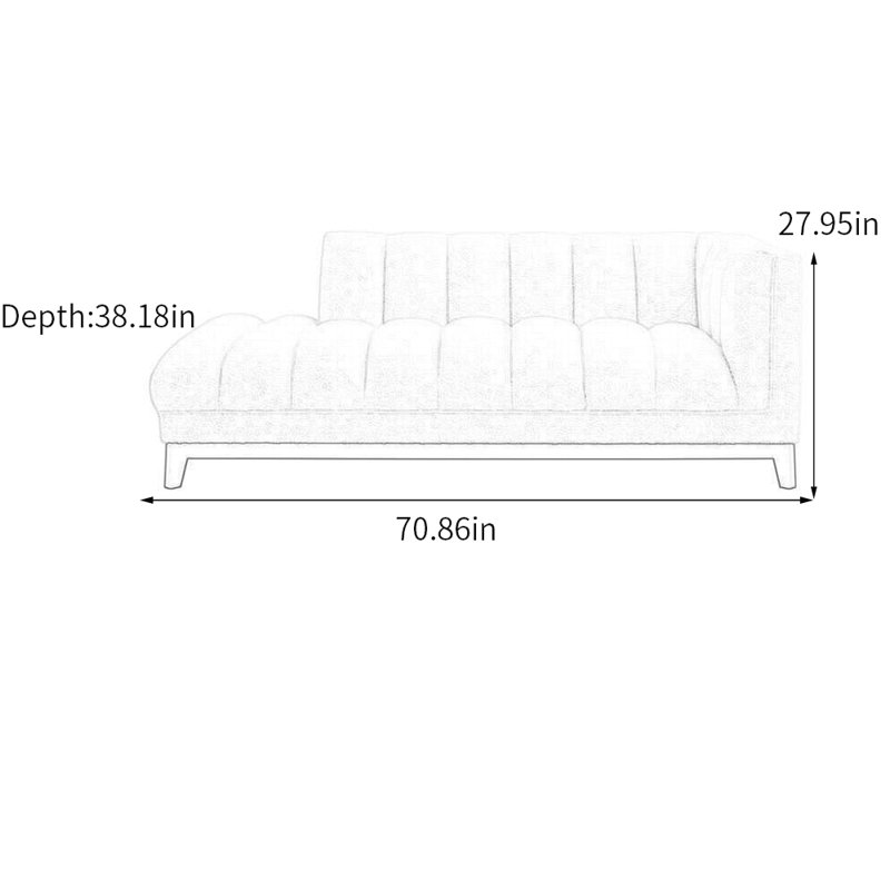 Chaise longue en polaire agneau Sleek Comfy, Orienté à droite