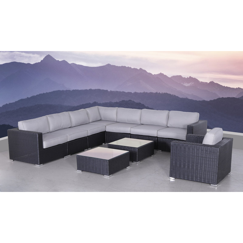 Ensemble de conversation pour 7 personnes avec coussins Eagan