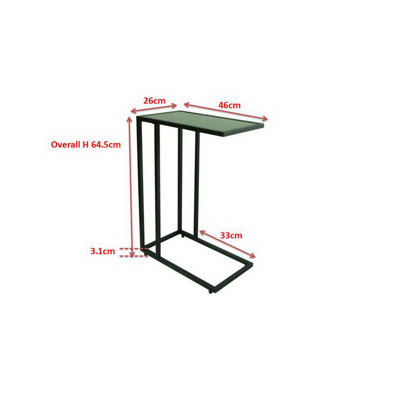 Alward Glass Top C Table End Table
