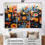 Fusion abstraite bleue et jaune, formes abstraites - Art mural abstrait-2090293941-2090293946