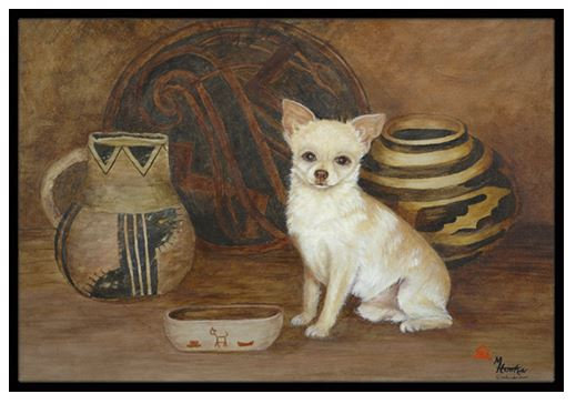 Tapis d’extérieur anti-dérapant chihuahua antique history, Rectangle 1 pi 6 po x 2 pi 3 po