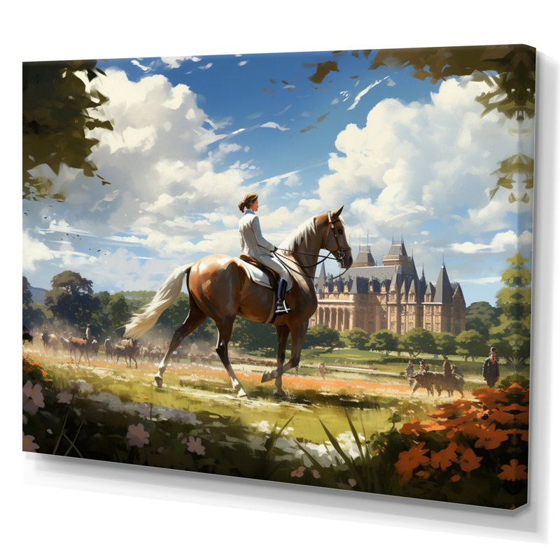 Décoration murale pays équestre élégance IV - animaux, H 12 po x l 20 po x P 1 po, Toile tendue