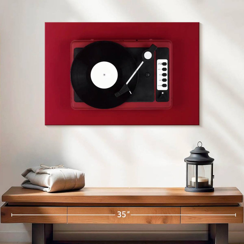 Tourne-disque rouge Abarca, H 16 po x l 24 po