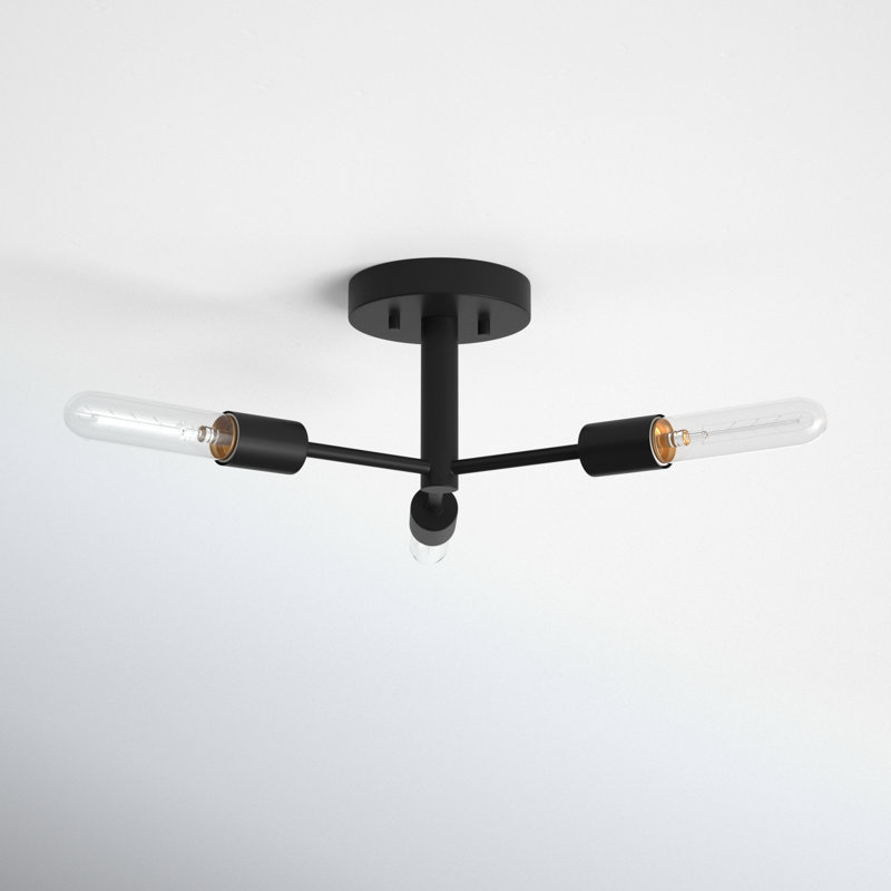 Leto Semi Flush Mount, Midnight Black