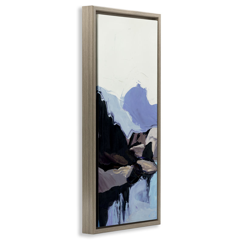 «Flowing Abstract Mountains Floater», art mural par Julie Denise, Cadre flottant orme Montalcino, H 31 po x l 15 po