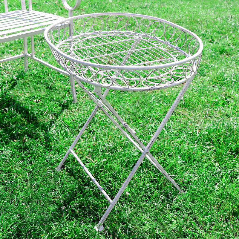 Georgiana Oval Metal Folding Outdoor Coffee Table , 59.5cm cm W 58cm cm D