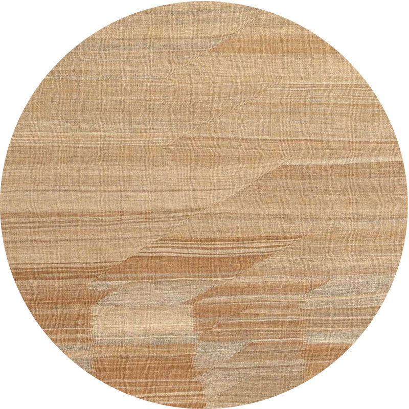 Tapis brun contemporain, Rond 5 pi