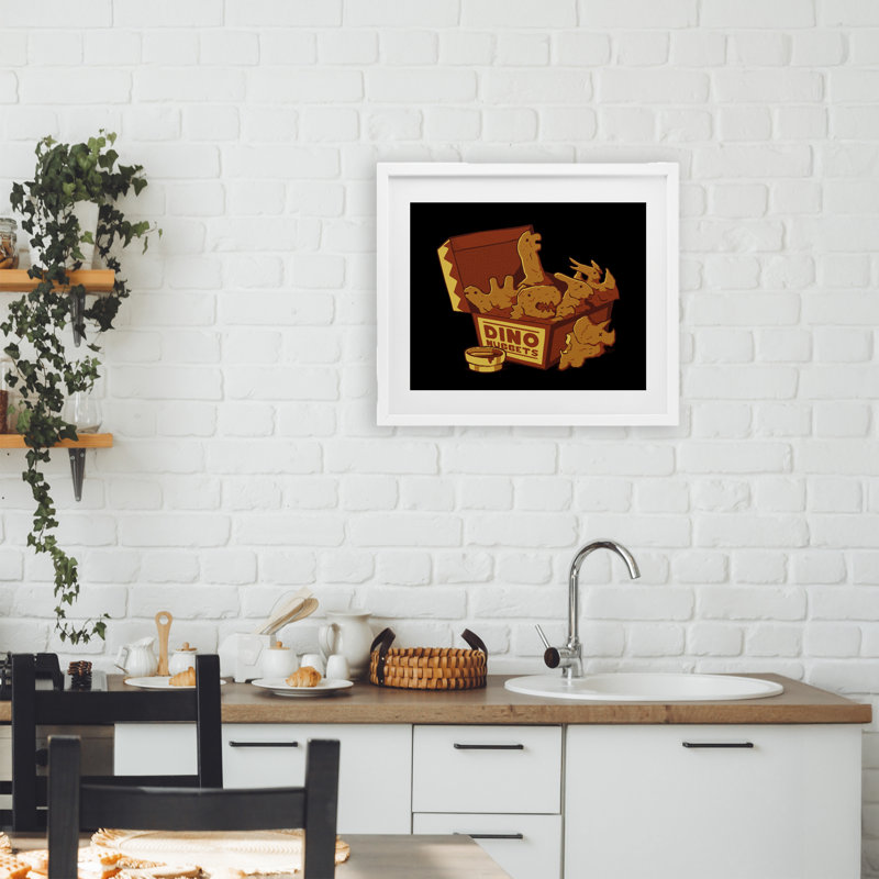 «Dino Nuggets with Sauce», reproduction encadrée sous verre, conception de Tobe Fonseca, H 13 po x l 16 po
