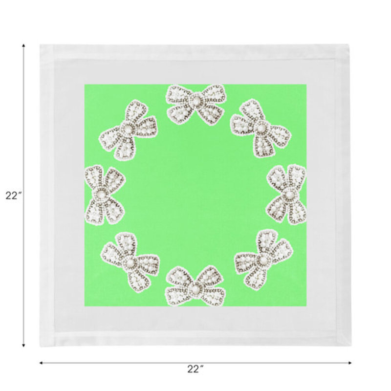 Pearl Bow Cotton Blend Square Napkins, Colony