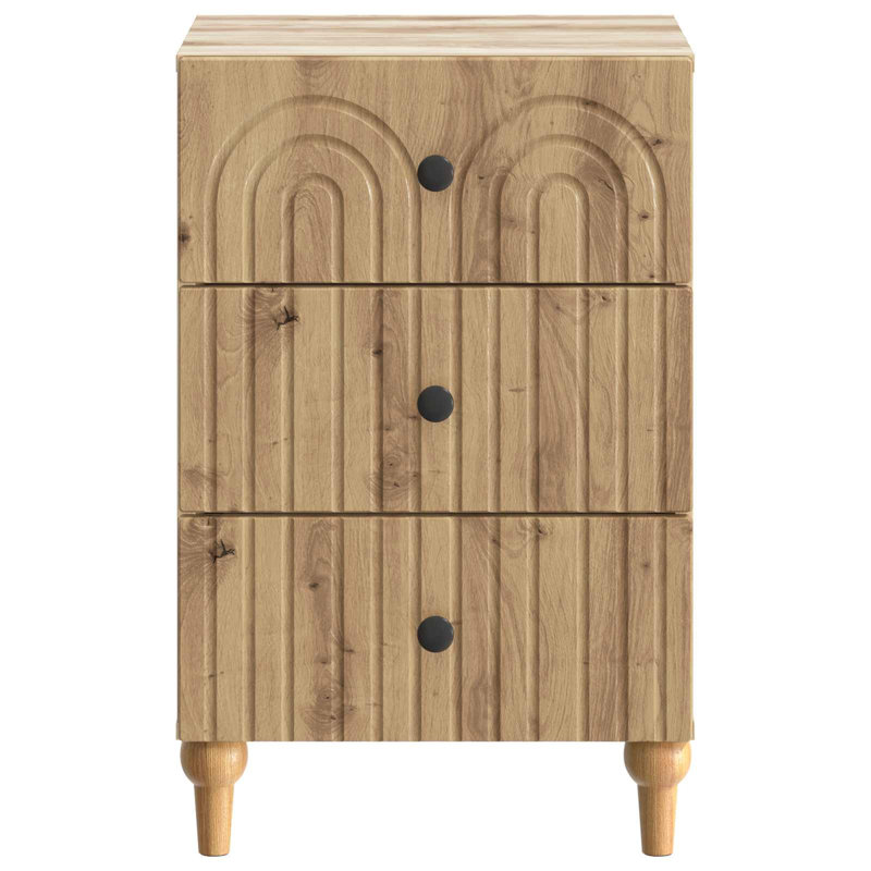 43cm W Manufactured Wood Bedside Table, Artisan Oak