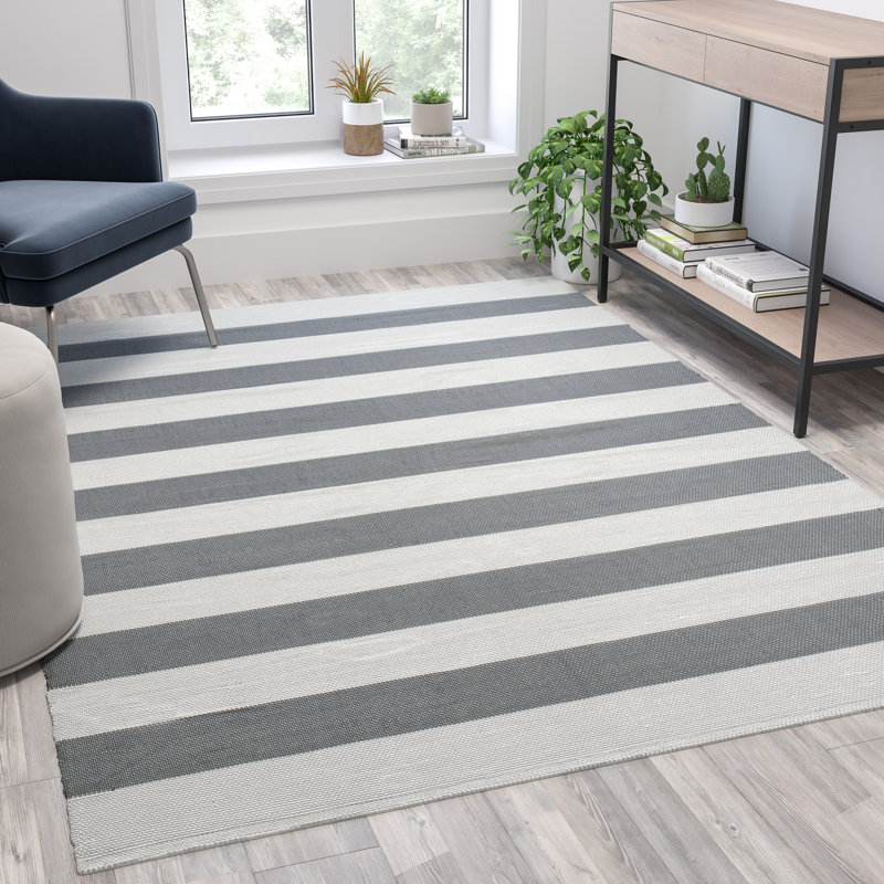 Tapis rayé tissé à la main Wolana