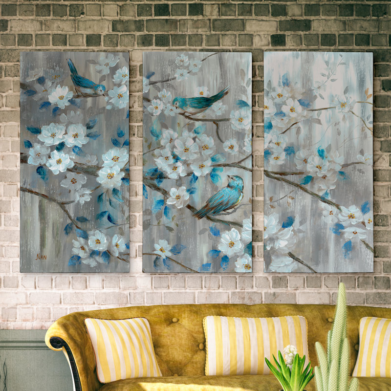 Sarcelle - reproduction d'art sur toile 3 pièces, H 40 po x l 60 po x P 1,5 po