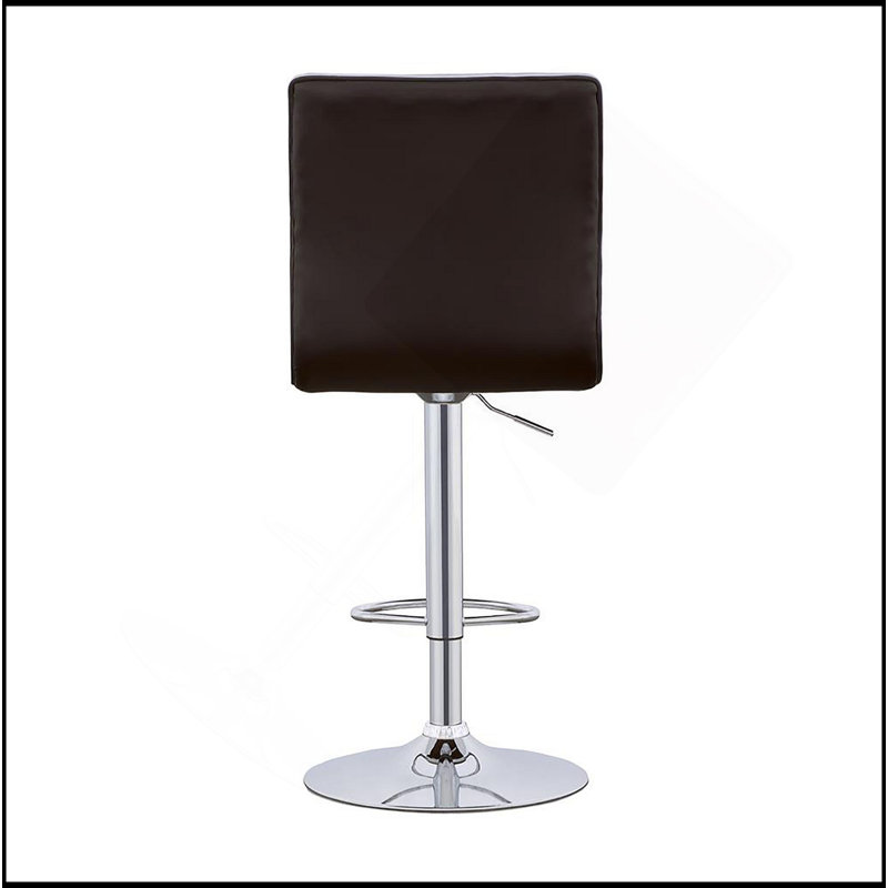 Tabouret de bar ajustable gaufré noir et chrome (ensemble de 2)