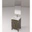 18 po De meuble-lavabo profond avec robinetterie de salle de bain profonde en chêne brun-598267364