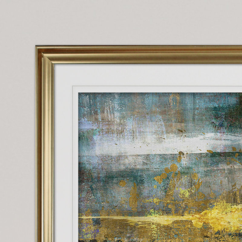 « Frequency », reproduction de peinture, Cadre doré, H 31 po x l 43 po x P 1,5 po