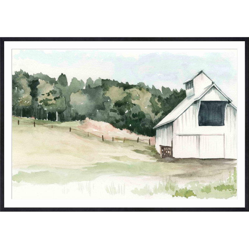 «Barn III» par Jennifer Paxton Parker - peinture encadrée, Noir, H 12 po x l 18 po
