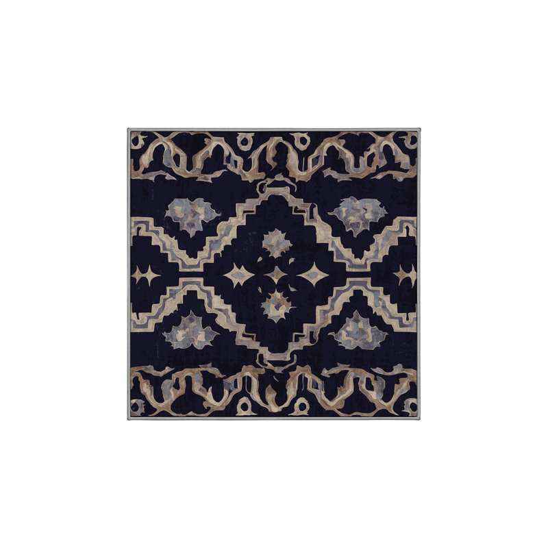 Machine Washable Gray Area Rug, Square 8'