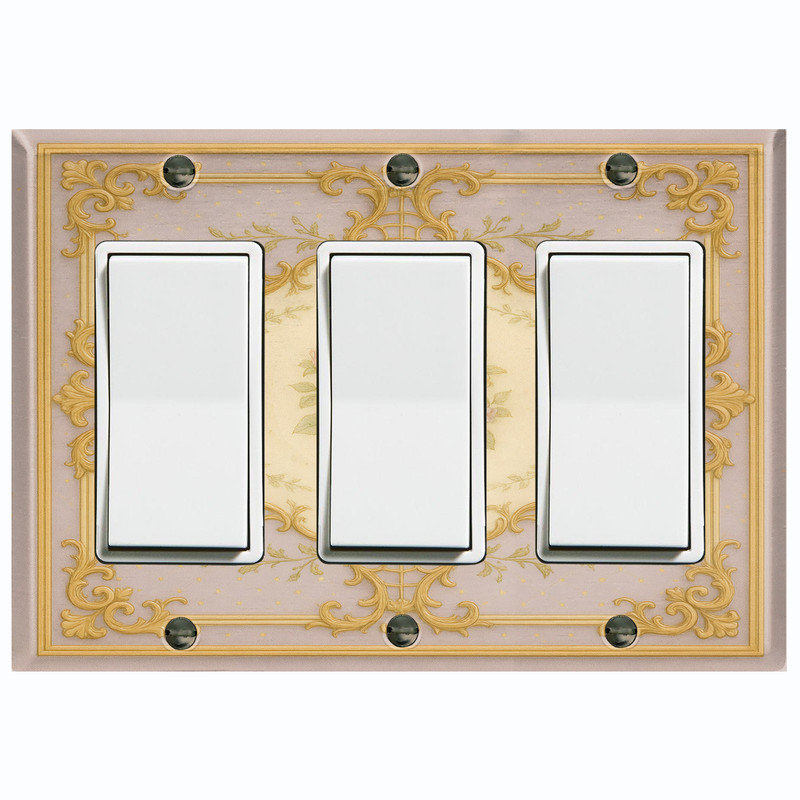 Couvercle de plaque d'interrupteur en métal; Fauteuil à bascule GFI 3 bandes US, Triple GFI / berçant # 7
