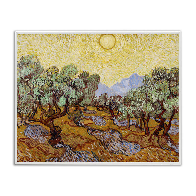 Olive Olive Van Gogh, estampe numérique, conception de Vincent Van Gogh, H 16 po x l 20 po, Giclée encadrée blanc bord de mer
