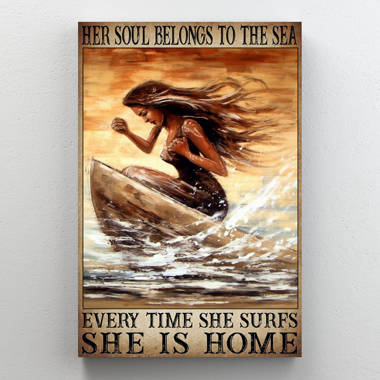 Trinx Surfing Life Lessons - 1 Piece Rectangle Graphic Art Print On Wrapped  Canvas On Canvas Print