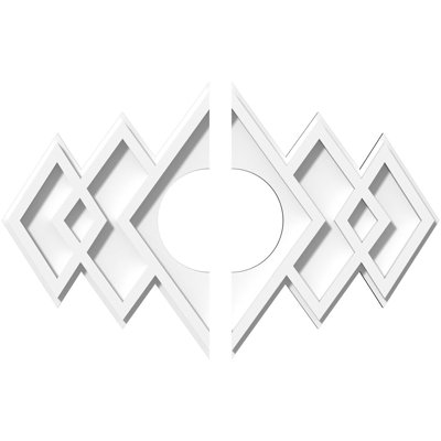 16"W x 10 5/8"H x 4"ID x 5"C x 1"P Zoe Architectural Grade PVC Contemporary Ceiling Medallion, Two Piece