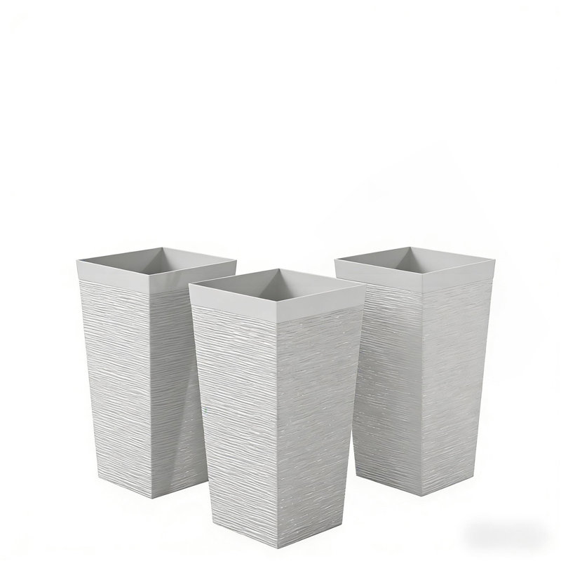 Jardinières empilables, ensemble de 3 jardinières d'extérieur, Blanc