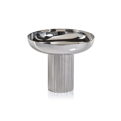 Latis Polished Stainless Steel Footed Bowl