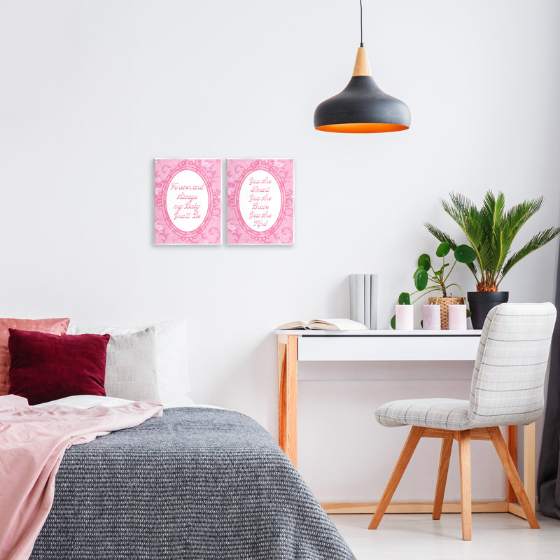 Ensemble de 2 plaques murales roses aimantes et aimantes, design par Lil 'Rue