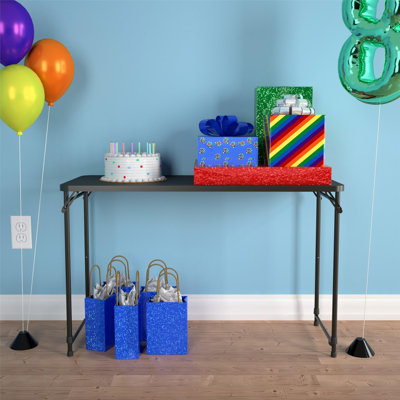 COSCO 20" x 48" Plastic Top Adjustable, Serving Folding Table
