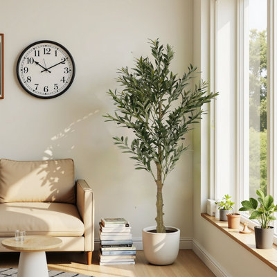 6' Artificial Olive Tree With Pot