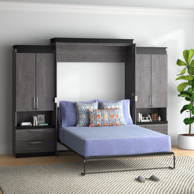 Arrington Storage Murphy Bed with Shelving and Fold-Out Desk