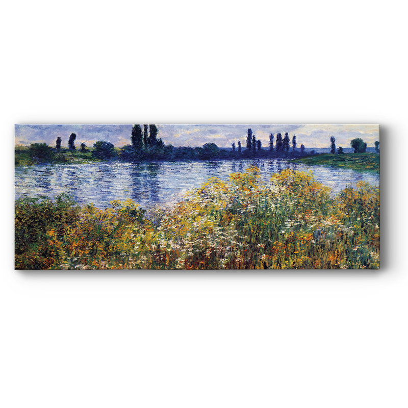 «Seine Shores At Vétheuil» par Monet, reproduction sur toile, H 12 po x l 30 po x P 1,5 po