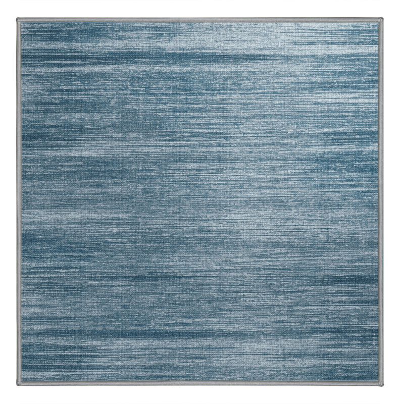 Machine Washable Solid Gray Area Rug, Square 5'