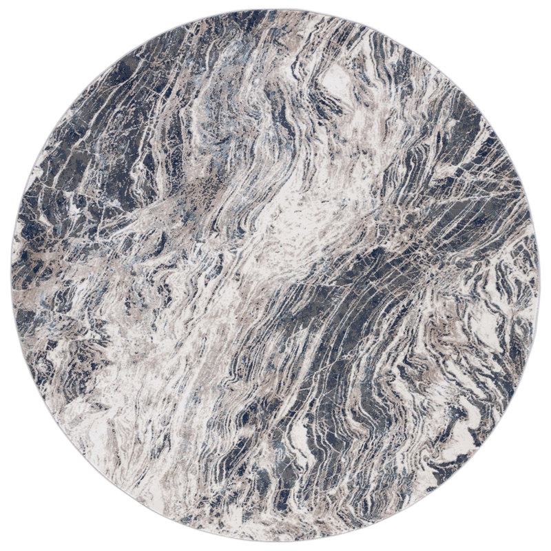 Tapis performance abstrait Vogue, Rond 6 pi 7 po