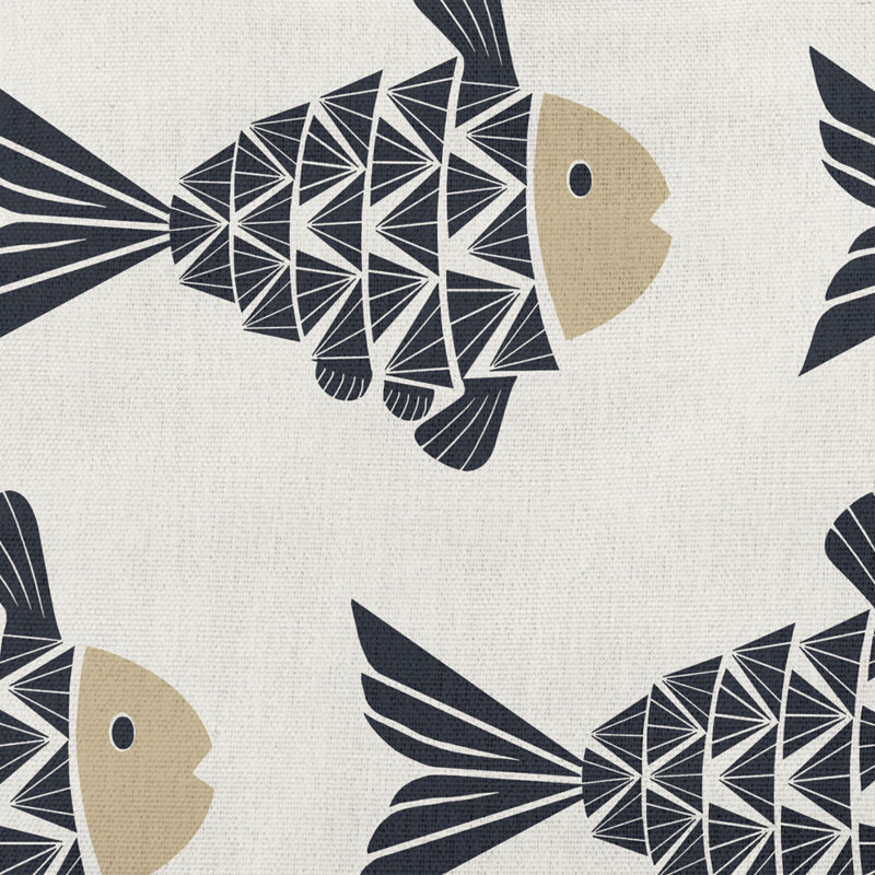 Housse et insert de coussin Fish Tales PAN426, 18 po x 18 po, Taupe