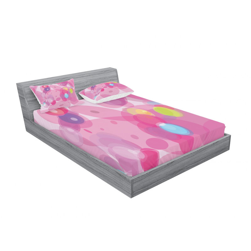 Microfiber Abstract Sheet Set, Queen Sheet Set with Fitted Sheet
