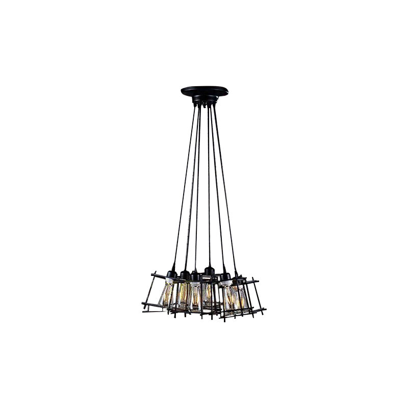 Luminaire suspendu géométrique 6 lumières grappe Amey