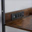 Armoire à café, brun industriel rétro avec prise de courant, bande DEL et amp; Porte-verre | Panneau de particules | Brun